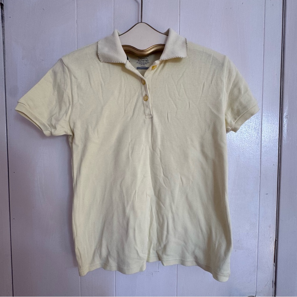French Toast Yellow Polo with Button Accent XL (14\16)